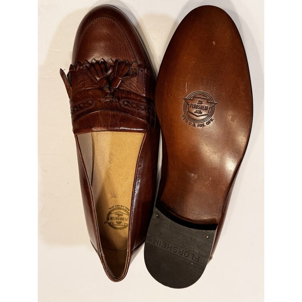 9 D Florsheim Made In Italy Kiltie Tassel Loafers 90445 Narrow Grandpa Chic